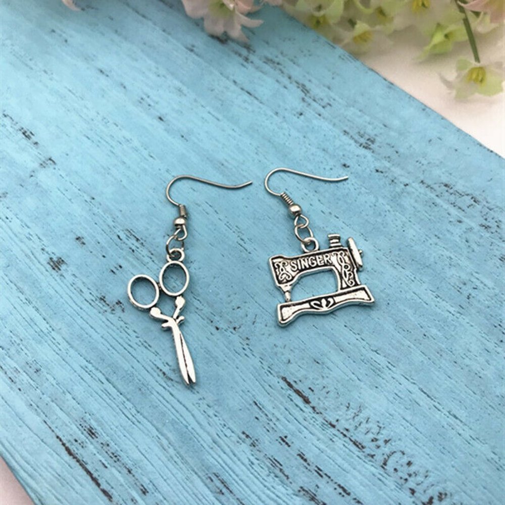 Sewing Silver Earrings